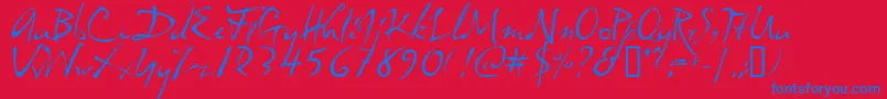 dali     Font – Blue Fonts on Red Background