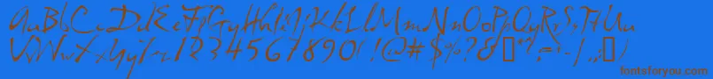 dali     Font – Brown Fonts on Blue Background