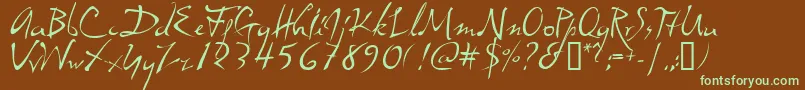 dali     Font – Green Fonts on Brown Background