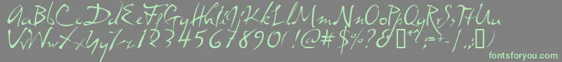dali     Font – Green Fonts on Gray Background