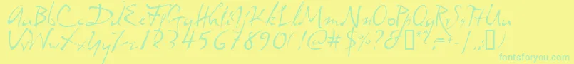 Police dali     – polices vertes sur fond jaune