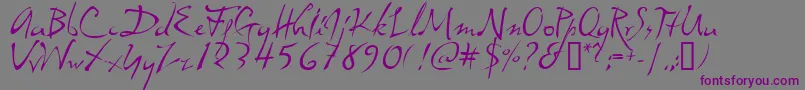 dali     Font – Purple Fonts on Gray Background