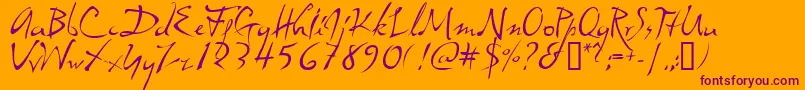 dali     Font – Purple Fonts on Orange Background