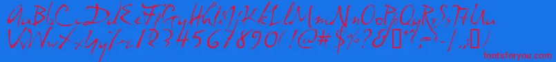 dali     Font – Red Fonts on Blue Background