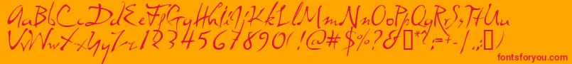 dali     Font – Red Fonts on Orange Background