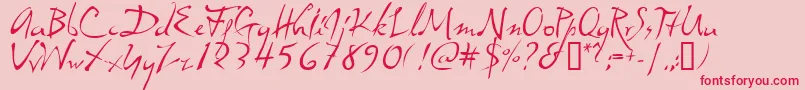 dali     Font – Red Fonts on Pink Background