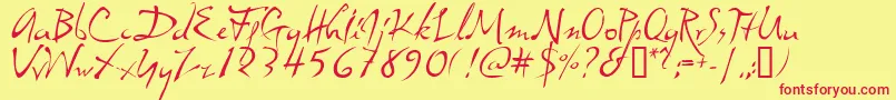 dali     Font – Red Fonts on Yellow Background