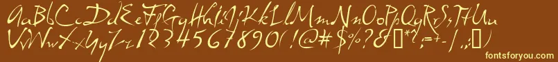 dali     Font – Yellow Fonts on Brown Background