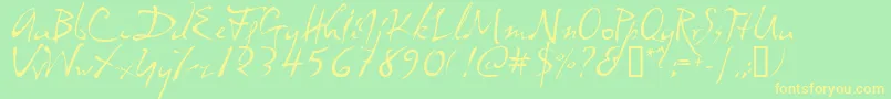 dali     Font – Yellow Fonts on Green Background