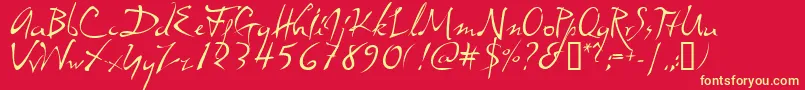 dali     Font – Yellow Fonts on Red Background