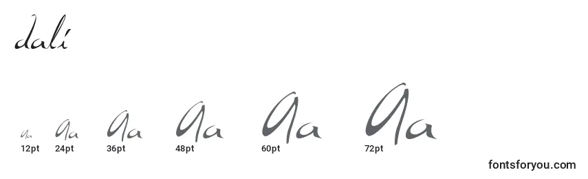 Dali     (124436) Font Sizes