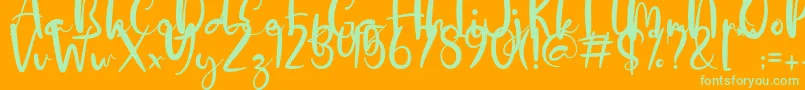 Dalillah Demo Font – Green Fonts on Orange Background