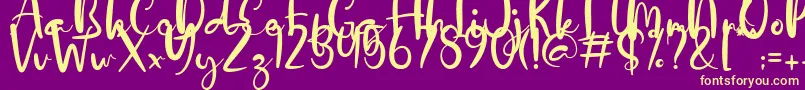 Dalillah Demo Font – Yellow Fonts on Purple Background