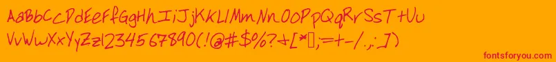 Dallas Font – Red Fonts on Orange Background