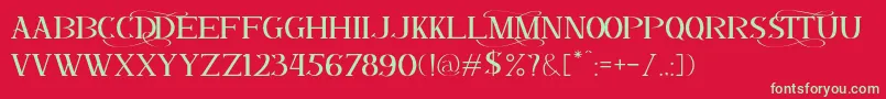 フォントDALMANTI – 赤い背景に緑の文字