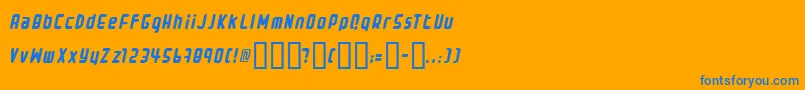 SmallTypeItalic Font – Blue Fonts on Orange Background