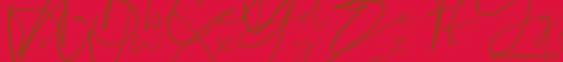 Dalmatins-Schriftart – Braune Schriften auf rotem Hintergrund