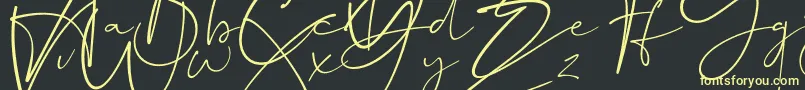 Dalmatins-Schriftart – Gelbe Schriften auf schwarzem Hintergrund