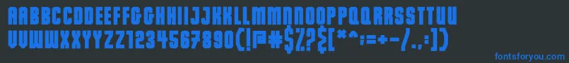 フォントDalmation Demo – 黒い背景に青い文字