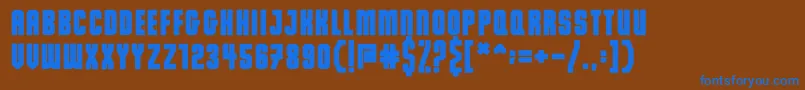 フォントDalmation Demo – 茶色の背景に青い文字