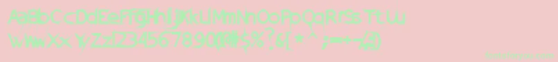 DamagedSataLight Font – Green Fonts on Pink Background