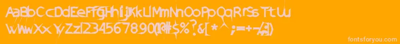 DamagedSataLight Font – Pink Fonts on Orange Background