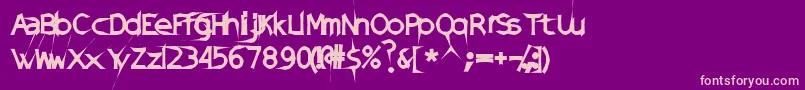 DamagedSataLight Font – Pink Fonts on Purple Background