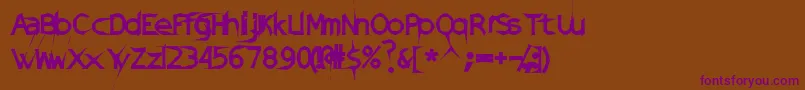 DamagedSataLight Font – Purple Fonts on Brown Background