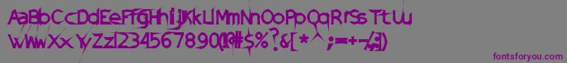 DamagedSataLight Font – Purple Fonts on Gray Background