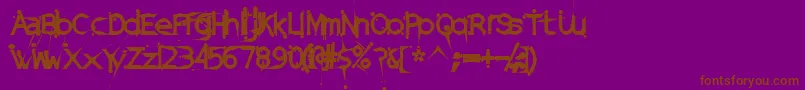 DamagedSataLightExtended Font – Brown Fonts on Purple Background