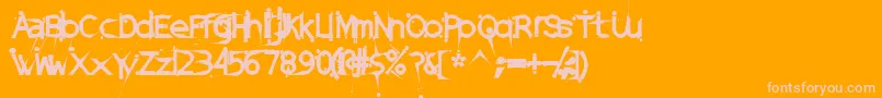 DamagedSataLightExtended Font – Pink Fonts on Orange Background