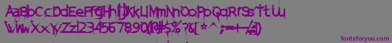 DamagedSataLightExtended Font – Purple Fonts on Gray Background