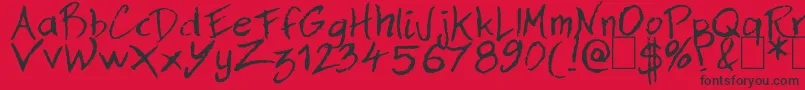 Dan Hand Font – Black Fonts on Red Background