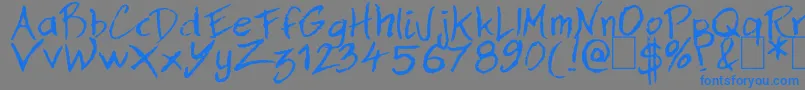 Dan Hand Font – Blue Fonts on Gray Background