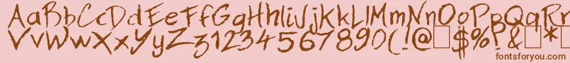 Dan Hand Font – Brown Fonts on Pink Background