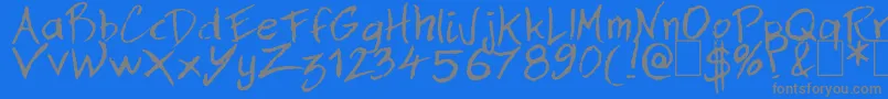 Dan Hand Font – Gray Fonts on Blue Background