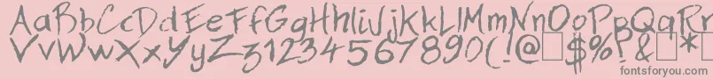Dan Hand Font – Gray Fonts on Pink Background