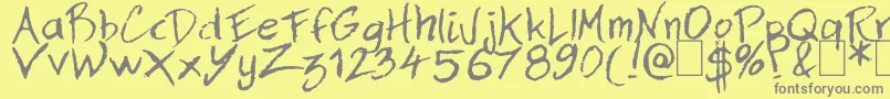Dan Hand Font – Gray Fonts on Yellow Background