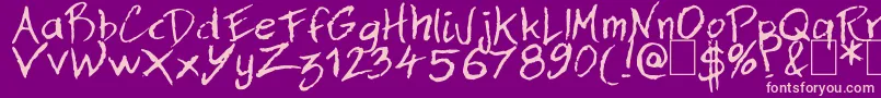 Dan Hand Font – Pink Fonts on Purple Background