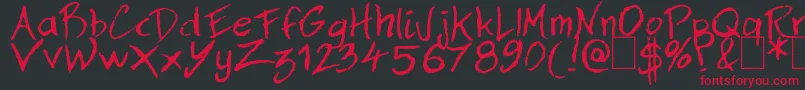 Dan Hand Font – Red Fonts on Black Background