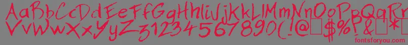 Dan Hand Font – Red Fonts on Gray Background
