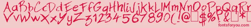 Dan Hand Font – Red Fonts on Pink Background