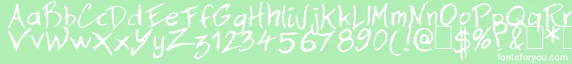 Dan Hand-Schriftart – Weiße Schriften auf grünem Hintergrund