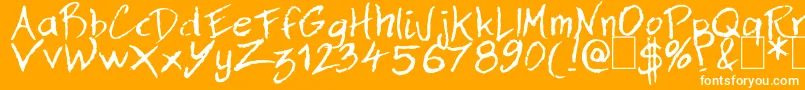 Dan Hand Font – White Fonts on Orange Background