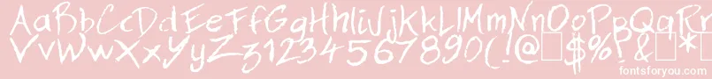 Dan Hand Font – White Fonts on Pink Background