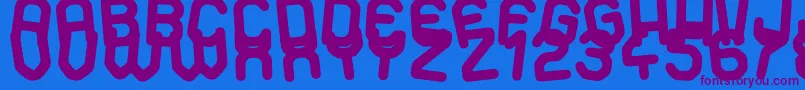 Dancing Days Font – Purple Fonts on Blue Background