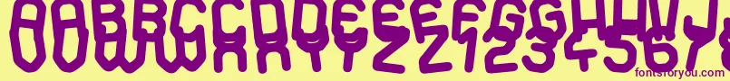 Dancing Days Font – Purple Fonts on Yellow Background