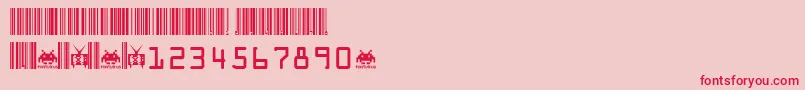 Code.Xero.Fontvir.Us-Schriftart – Rote Schriften auf rosa Hintergrund