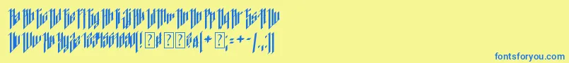 Weitere Informationen zur Dancing DL1 0-Schriftart Dancing DL1 0-Schriftart – Blaue Schriften auf gelbem Hintergrund