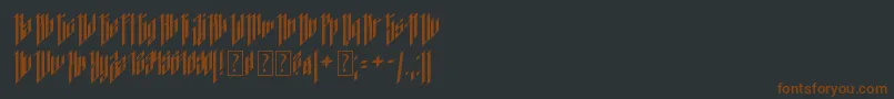 Dancing DL1 0-Schriftart – Braune Schriften auf schwarzem Hintergrund